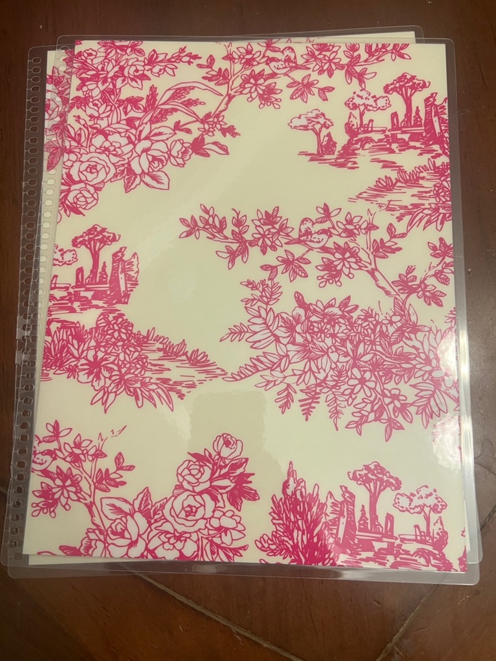 Erin Condren 8.5x11” Floral Pink and Cream Decorative Notebook/Folder Cover